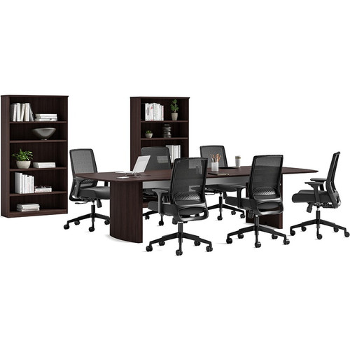 Safco 6830BMBL Medina Basic Task Chair - Black - 5-Star Base with Armrests - Adjustable Seat/Back/Arm - 275 lb Capacity