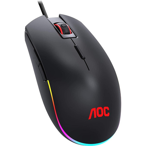 AOC GM500 Gaming Mouse - Optical - Cable - Black - USB 2.0 Type A - 5000 dpi - 8 Button(s) - Symmetrical (GM500)