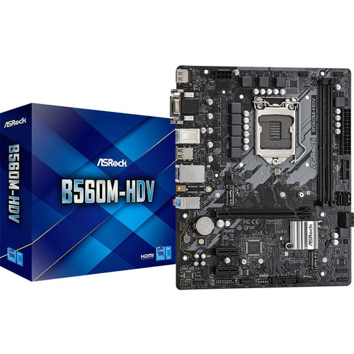 ASRock Micro ATX Desktop Motherboard Intel Chipset Socket LGA-1200 Optane Memory Ready Pentium Gold B560M-HDV
