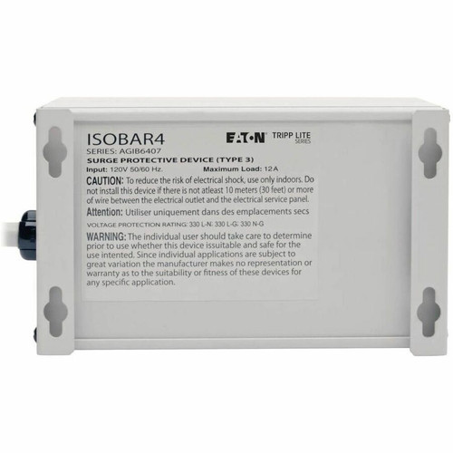 Tripp Lite by Eaton IBAR4 Tripp Lite Isobar 4-Outlet Surge Suppressor - 3330J - 1. 44 kVA - 4 x NEMA 5-15R - Gray
