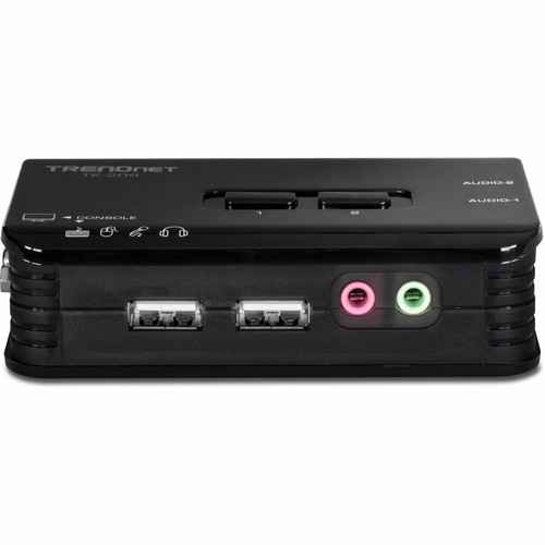 TRENDnet 2-Port USB KVM Switch and Cable Kit with Audio, Manage Two PCs, USB 1.1, Hot-Plug, Auto-Scan, Hot-Keys, Windows & Linux - USB (Fleet Network)