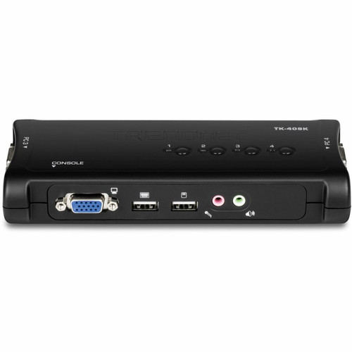 TRENDnet 4-Port USB KVM Switch and Cable Kit With Audio, Manage 4 Computers, USB Switch, Windows, Linux, Auto-Scan, Plug And Play, Hot (Fleet Network)