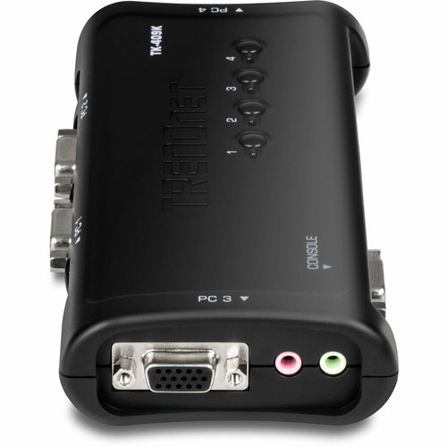 TRENDnet 4-Port USB KVM Switch and Cable Kit With Audio, Manage 4 Computers, USB Switch, Windows, Linux, Auto-Scan, Plug And Play, Hot (Fleet Network)