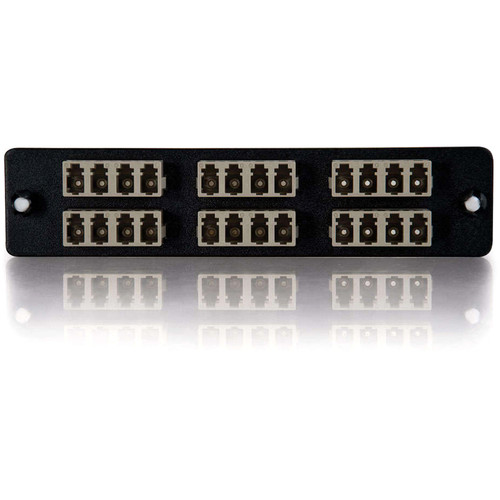 Q-Series 24 Strand LC Quad Adapter Panel Multimode Beige And Black Steel Insert MM PB 31118