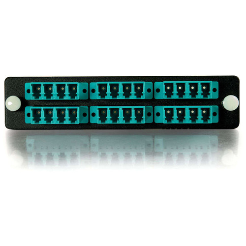 C2G Q-Series 24-Strand, LC Quad, PB Insert, MM, Aqua LC Adapter Panel - 24 x LC - 24 Port(s) - 24 x RJ-11 - 24 x (31117)