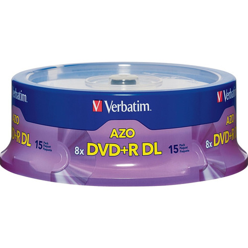 Verbatim 95484 DVD Recordable Media - DVD+R DL - 8x - 8.50 GB - 15 (Fleet Network)