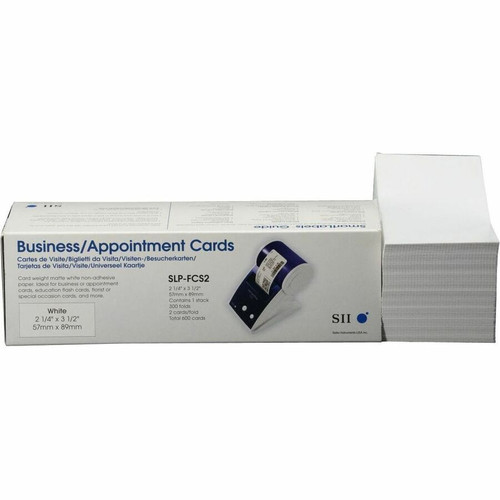 Seiko SLP 420 Series Printer Business Cards - 2 1/4" (57 mm) x 3 1/2" (89 mm) - White - 1 Each (SLP-FCS2)