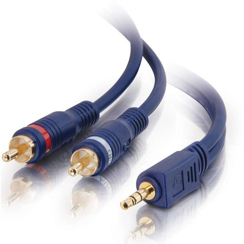 C2G Velocity Series 50ft 3.5mm Stereo Audio to RCA Stereo Y-Cable - Aux to RCA Stereo Cable - M/M - Mini-phone Male Stereo - RCA Male (40617)