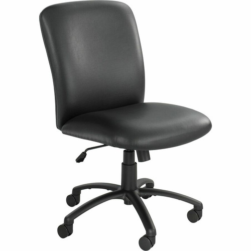Safco Uber Big and Tall High Back Executive Chair - Black Seat Color - Vinyl, Foam Seat Material - Black Frame Color - 5-star Base - 1 (Fleet Network)