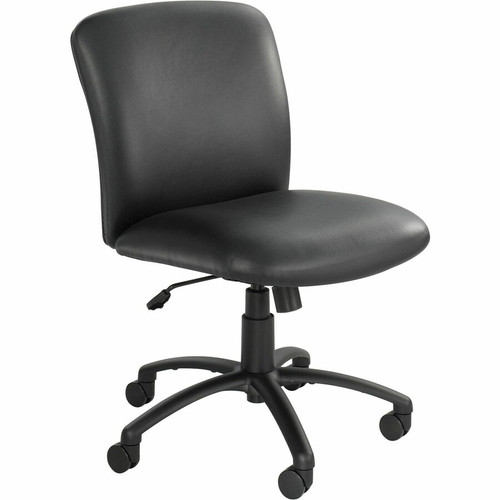 Safco Uber Big and Tall Mid-back Management Chair - Black Seat Color - Vinyl Seat Material - Black Frame Color - 5-star Base - 1 Each (Fleet Network)