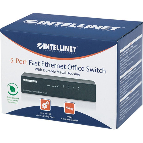Intellinet 5-Port Fast Ethernet Office Switch - 5 Ports - Fast Ethernet - 10/100Base-TX - 2 Layer Supported - Twisted Pair - Desktop - (523301)