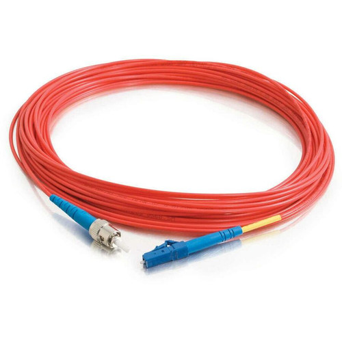 C2G Fiber Optic Patch Cable - 6.6 ft Fiber Optic Network Cable - First End: LC - Male - Second End: ST - Male - Patch Cable - Red (37696)