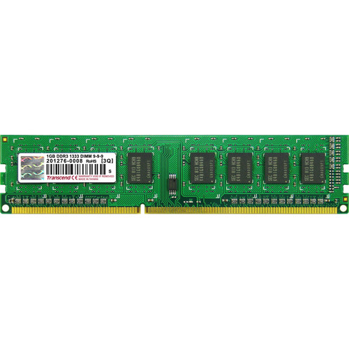 Transcend 1GB DDR3 SDRAM Memory Module - For Desktop PC - 1 GB - DDR3-1333/PC3-10600 DDR3 SDRAM - 1333 MHz - Non-ECC - Unbuffered - - (Fleet Network)