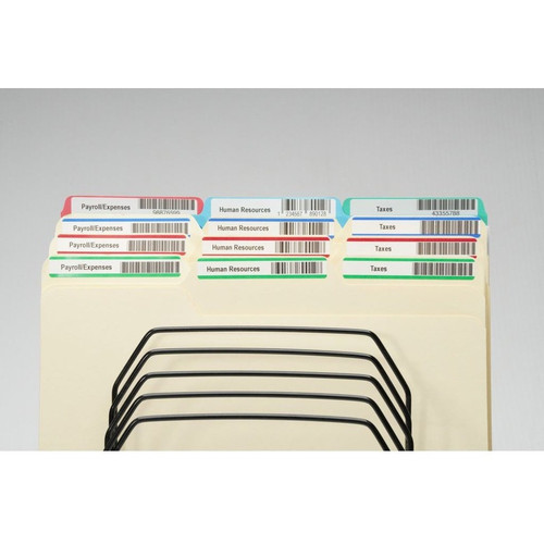 Seiko SmartLabel SLP-4AFL File Folder Label - 0.56" Width x 3.43" Length - 130/Roll - 0.79" Core - 4 Roll - Yellow, Pink, Blue, Green (SLP-4AFL)