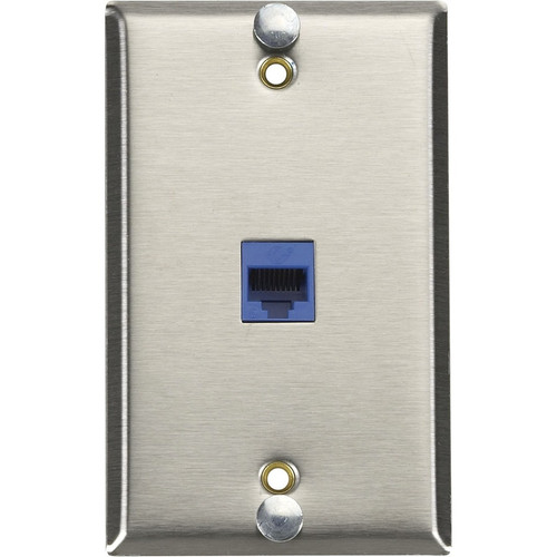 Black Box CAT6 VoIP Wallplate - Stainless Steel - Stainless Steel (Fleet Network)