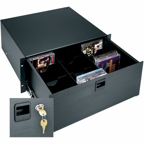 Middle Atlantic 4RU Heavy-Duty Rack Mounted Drawer with Keylock - 4U Rack Height - Black (Fleet Network)