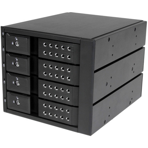 StarTech.com 4 Bay Aluminum Trayless Hot Swap Mobile Rack Backplane for 3.5in SAS II/SATA III - 6 Gbps HDD - Connect and hot swap four (Fleet Network)