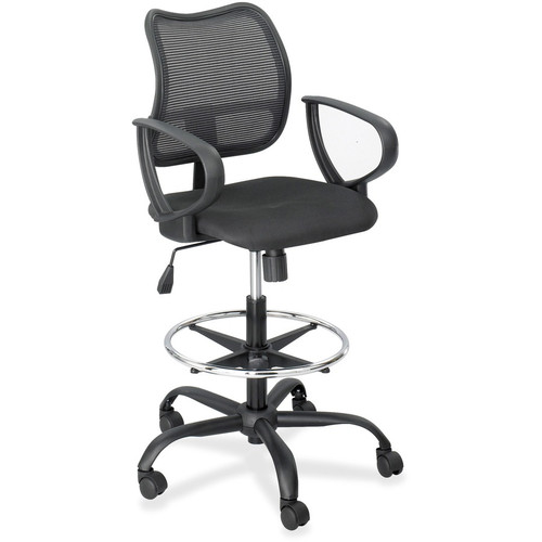 Safco Vue Extended Height Mesh Chair - Black Seat Color - Polyester Seat Material - Nylon Back Material - 5-star Base - Black - 1 Each (Fleet Network)