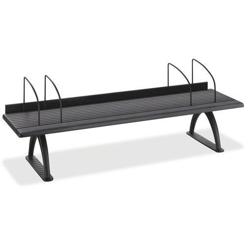Safco Retainer Lip Desk Riser - 8.3" (209.55 mm) Height x 42" (1066.80 mm) Width x 12.3" (311.15 mm) Depth - Swivel - Black - Melamine (Fleet Network)