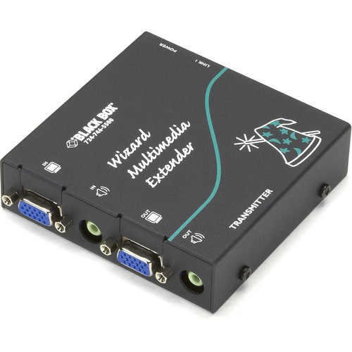 Black Box Wizard Multimedia Transmitter, Single Video/Stereo Audio - 1 Input Device - 1 Output Device - 984.25 ft (300000 mm) Range - (Fleet Network)