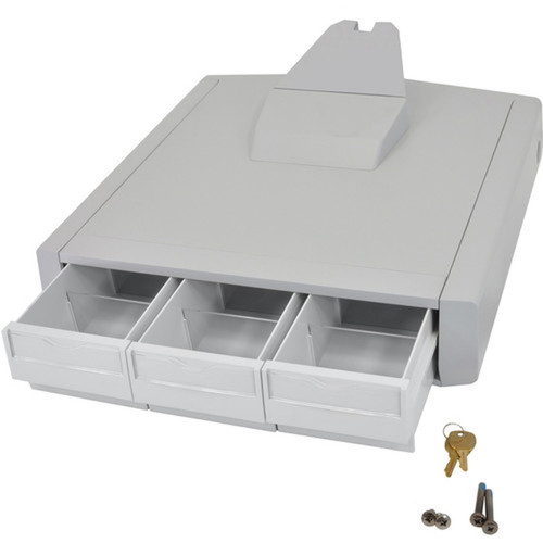 Ergotron_SV_Primary_Storage_Drawer_Triple_-_Gray_White_97-865
