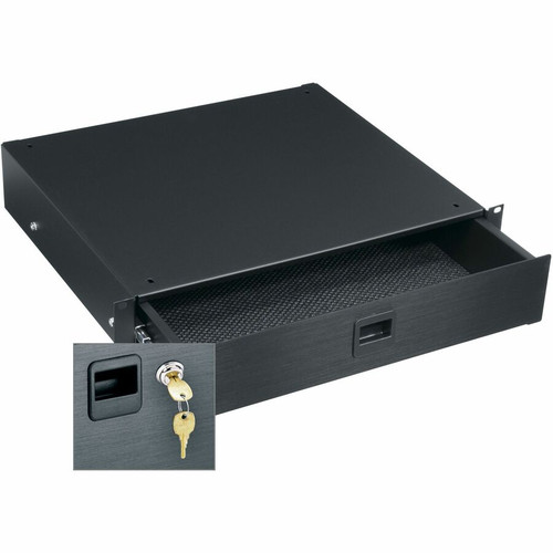 Middle Atlantic 2RU Heavy-Duty Rack Mounted Drawer with Keylock - 2U Rack Height - Black - Steel - 50 lb (22679.62 g) Maximum Weight (Fleet Network)