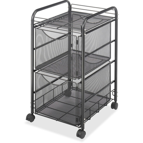 Safco Onyx Double Mesh Mobile File Cart - 2 Shelf - 2 Drawer - 4 Casters - 1.50" (38.10 mm) Caster Size - 15.8" (400.05 mm) Width x x (Fleet Network)