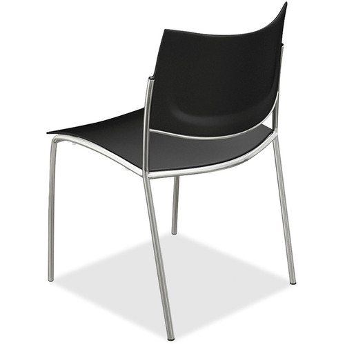 Mayline ESC2B Escalate Stackable Chair - Black Seat - Four-legged Base - 19. 5"W x 21. 5"D x 19"H - 4/Carton