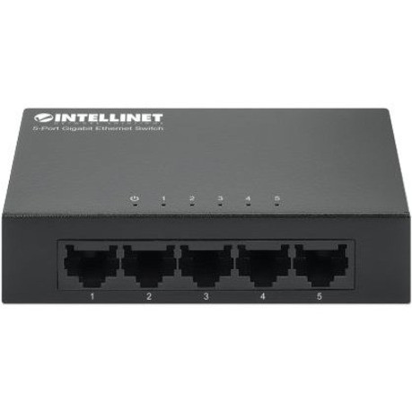 Intellinet 530378 5-Port Gigabit Ethernet Desktop Switch - Unmanaged - Layer 2 - Black Metal - 10/100/1000Base-T