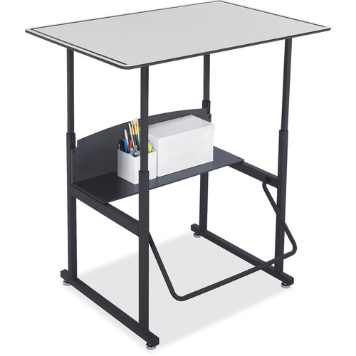 Safco AlphaBetter Desk, 36 x 24 Premium Top, w/o Book Box - Gray Top - Height Adjustable - 26" (660.40 mm) to 42" (1066.80 mm) - 36" x (Fleet Network)