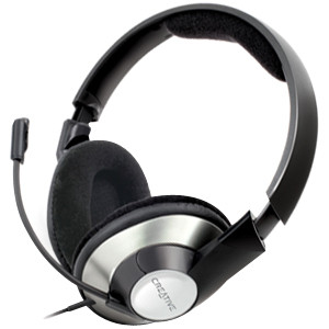 Creative ChatMax HS-620 Headset - Stereo - Mini-phone (3.5mm) - Wired - 32 Ohm - 20 Hz to 20 kHz - Binaural - Ear-cup - 8.2 ft Cable - (Fleet Network)