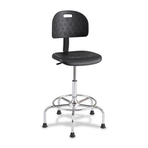 Safco WorkFit Economy Industrial Chair - Black Seat Color - Polyurethane Seat Material - Black Back Color - Polyurethane Back Material (Fleet Network)