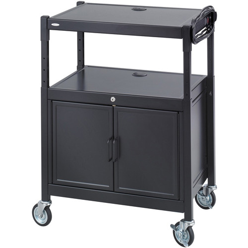 Safco Steel Adjustable AV Carts - Up to 20" Screen Support - 120 lb (54431.08 g) Load Capacity - 3 x Shelf(ves) - 42" (1066.80 mm) x x (Fleet Network)