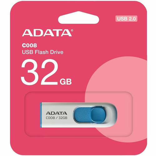 Adata 32GB Classic C008 USB 2.0 Flash Drive - 32 GB - USB 2.0 - Blue (Fleet Network)