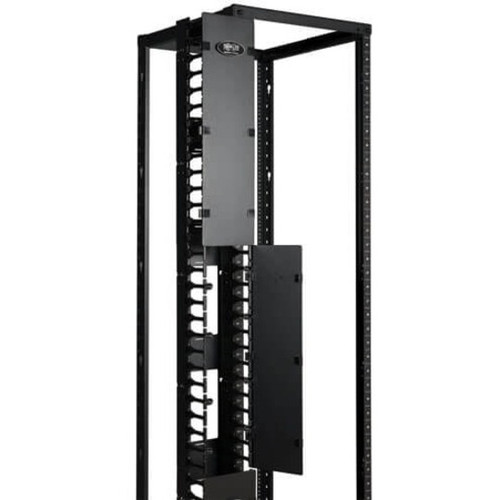 Tripp Lite SmartRack Vertical Cable Manager Black Steel Compact Routing Series SRCABLEVRT6