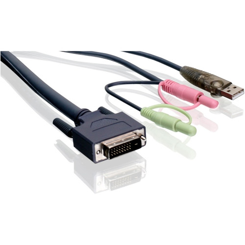 IOGEAR 10' Dual-Link DVI KVM Cable, USB and Audio/Mic, TAA Compliant - 10 ft (3.05 m) KVM Cable for KVM Switch, Microphone - First 1 x (Fleet Network)