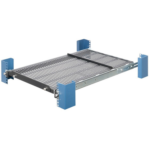 Rack Solutions Sliding Equipment Shelf without CMA - 1U Rack Height x 19" (482.60 mm) Rack Width - Rack-mountable - Black Powder Coat (Fleet Network)