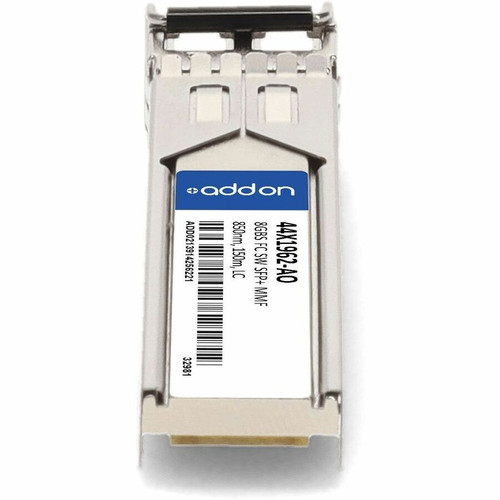 AddOn 44X1962-AO Compatible Brocade 8GBase-SW SFP+ Fibre Channel Transceiver - MMF - 850nm - 150m - LC - Hot-Swappable