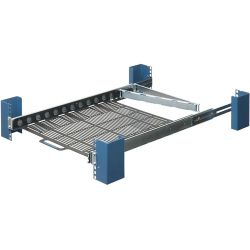Rack Solutions Sliding Computer Shelf - 24" (without CMA) - Rack-mountable - Black Powder Coat - 20.41 kg Maximum Weight Capacity (Fleet Network)