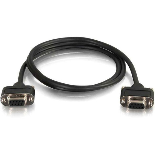 C2G 15ft RS232 DB9 Cable with Low Profile Connectors - In Wall Rated - F/F - 15 ft Serial Data Transfer Cable for Monitor - First End: (Fleet Network)