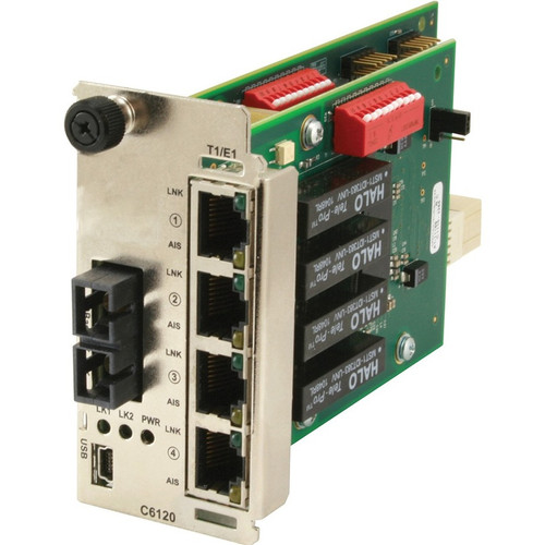 Transition Networks C6120 Interface Module - For Optical Network, Data Networking - 4 x RJ-48 T1/E1/J1 Network, 1 x RJ-45 Network - - (Fleet Network)