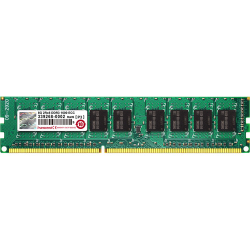 Transcend 8GB DDR3 Memory 240Pin Long-DIMM DDR3-1600 ECC Unbuffer Memory - For Server - 8 GB - DDR3-1600/PC3-12800 DDR3 SDRAM - 1600 - (Fleet Network)