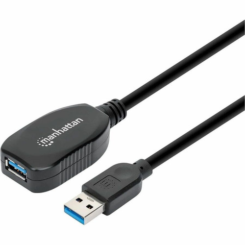 Manhattan SuperSpeed USB 3.0 A Male/A Female Active Extension Cable, 16' - 16.4 ft (5 m) USB Data Transfer Cable for Computer, USB - 1 (Fleet Network)