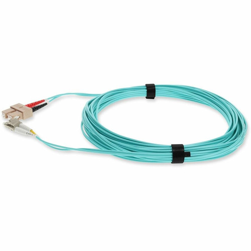 AddOn ADD-SC-LC-1M5OM3 SC to LC Duplex OM3 Aqua Fiber Patch Cable - 3. 3 ft (1 m) LSZH OFNR Riser-Rated