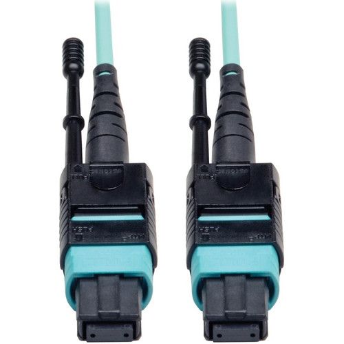 Tripp Lite series 5 Meter MTP / MPO Patch Cable, 12 Fiber, 40GbE Aqua OM3 Plenum - 16.4 ft (5 m) Fiber Optic Network Cable for Network (Fleet Network)
