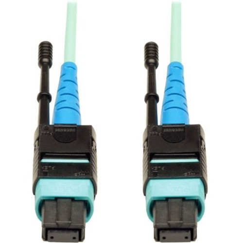 Tripp Lite series 2 Meter MTP / MPO Patch Cable, 24 Fiber, 100GbE Aqua OM3 Plenum - 6.6 ft (2.01 m) Fiber Optic Network Cable for - 1 (Fleet Network)