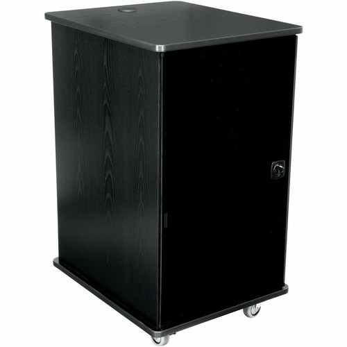 Middle Atlantic MFR Series 16RU Mobile Furniture Floor Standing Rack - Grained Ebony Ash - For A/V Equipment - 16U Rack Height x 19" x (Fleet Network)
