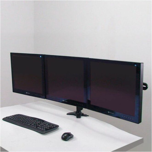 Amer Mounts Triple Monitor Clamp Mount Supports Flat Panel Sizes 15" to 24" AMR3C - Triple Monitor Clamp mount supports up to 3 LED or (AMR3C)