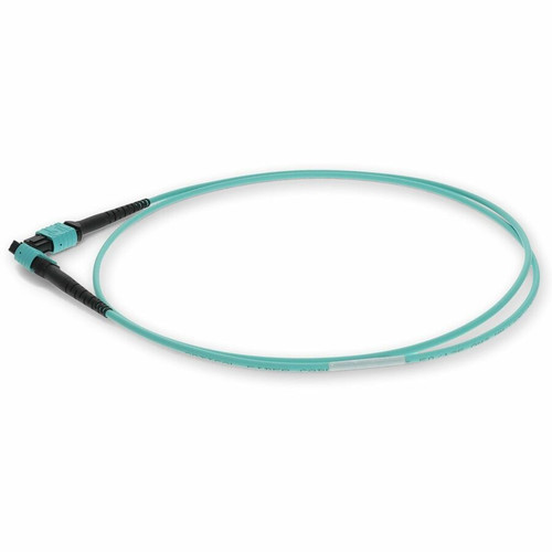 AddOn ADD-MPOMPO-5M5OM3 5m MPO/MPO Female/Female OM3 50/125 LOMM LSZH 12 Fiber Crossover Cable - Aqua OFNR Riser-Rated