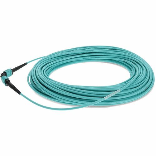AddOn ADD-MPOMPO-20M5OM3 20m MPO/MPO Female/Female OM3 50/125 12-Fiber Patch Cable - Aqua OFNR Riser-Rated